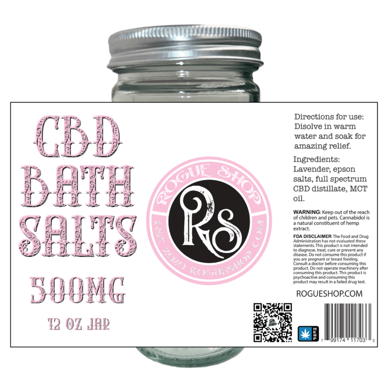 CBD Bath Salts 500 mg Deep Relaxation Lavender Rogue Shop