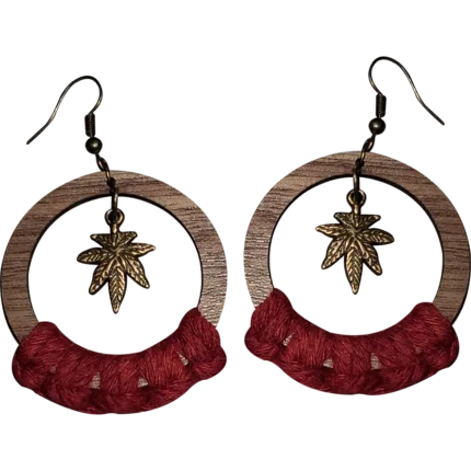 Cannabis Earrings (Rust) | Made using natural materials | Sustainable
