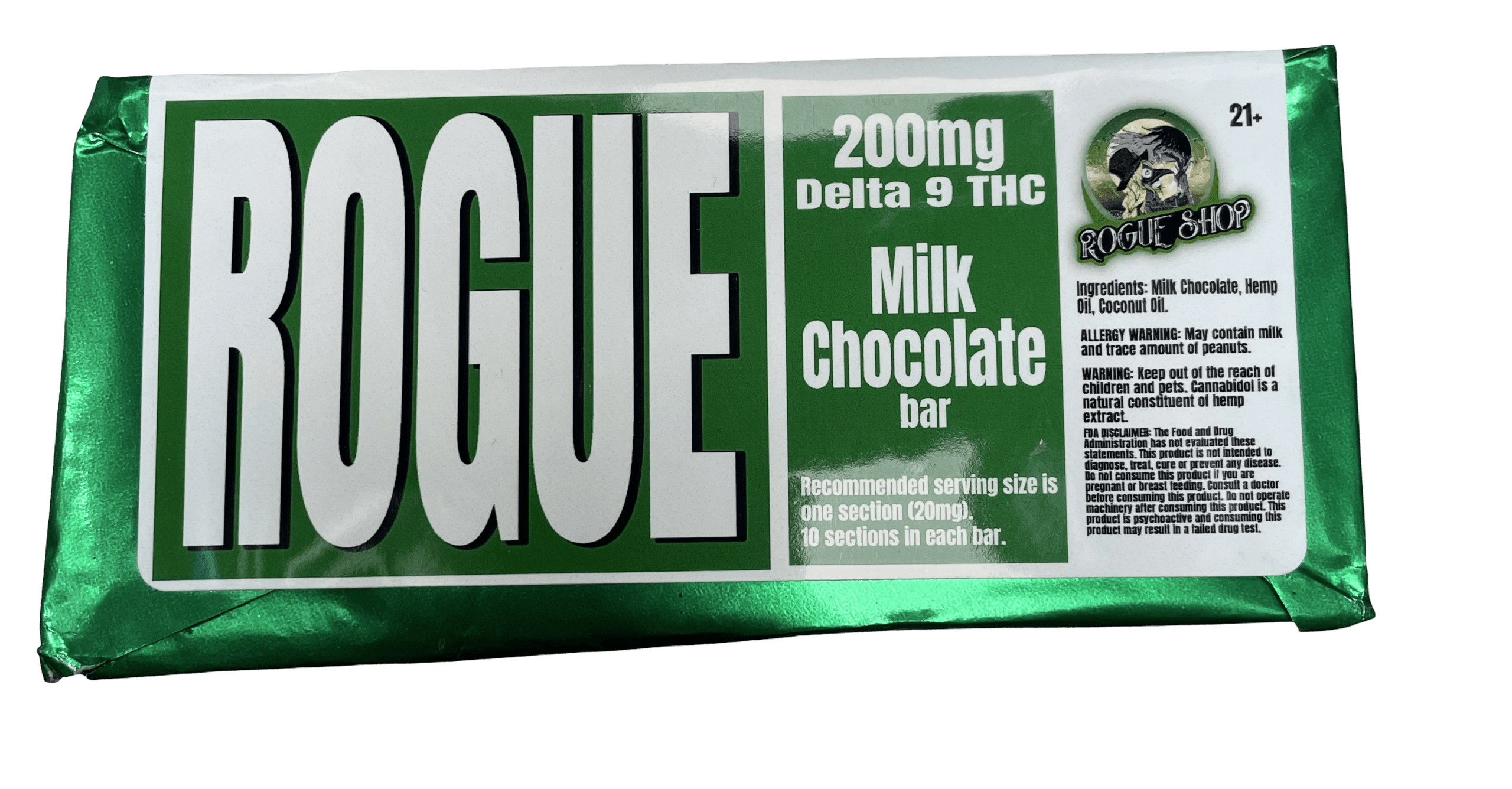 MILK CHOCOLATE BAR Delta 9 THC Chocolate bar (200 mg) | Milk Chocolate, White Chocolate, and Dark Chocolate - Image 1