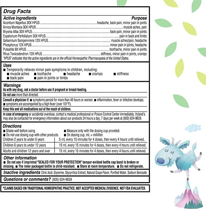 Hyland's Kids Natural Pain Relief | Grape Flavor | 4 Fl Oz - Image 3